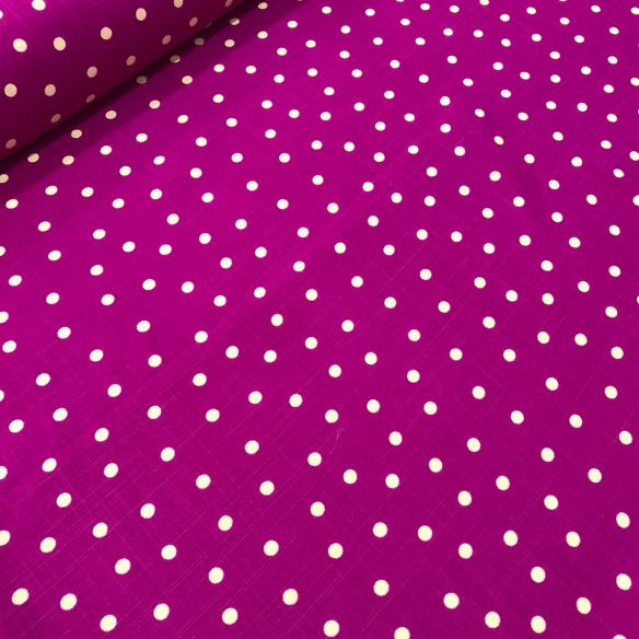 Tecido Viscolinho Estampado Poá Fúcsia • Conexão Tecidos