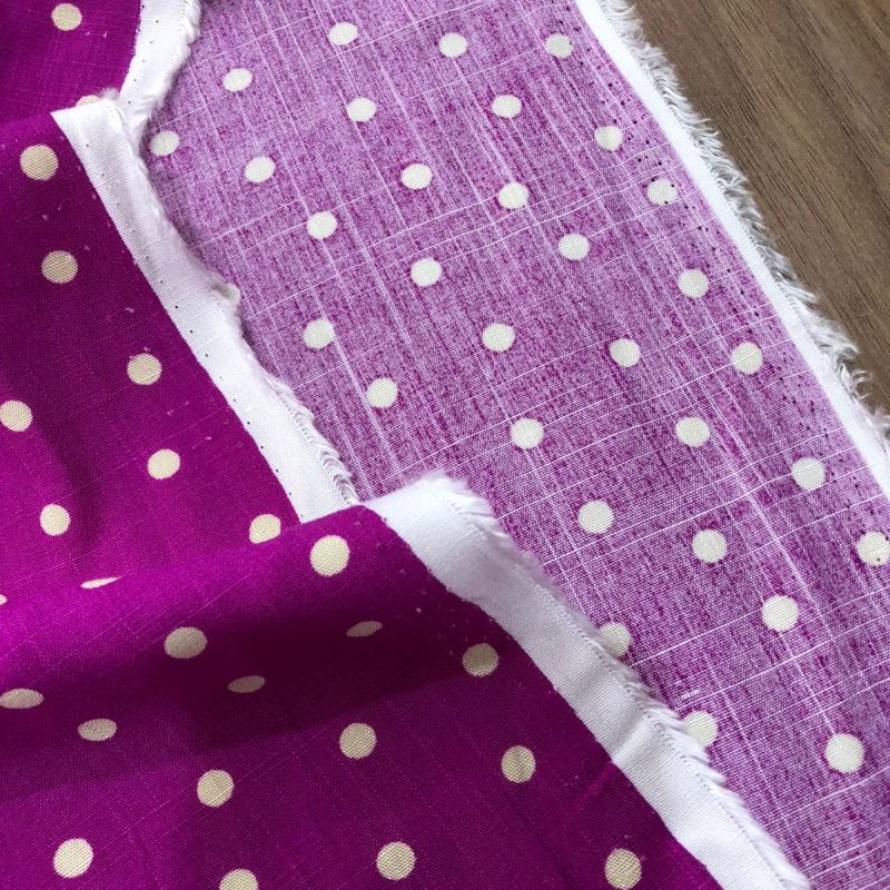 Tecido Viscolinho Estampado Poá Fúcsia • Conexão Tecidos