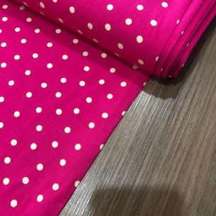 Tecido Viscolinho Poá Pink • Conexão Tecidos