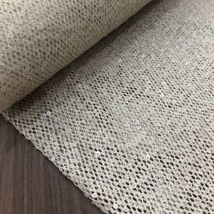 Tecido Tule de Paetê Dourado Claro • Conexão Tecidos