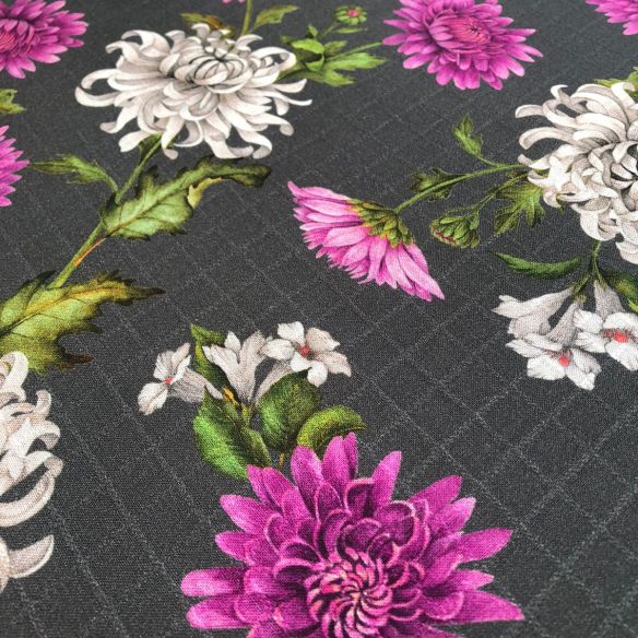 Tecido Viscose Jardim de Cravos • Conexão Tecidos