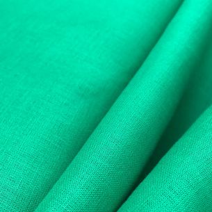 Tecido Linho Puro Liso Verde Jade • Conexão Tecidos