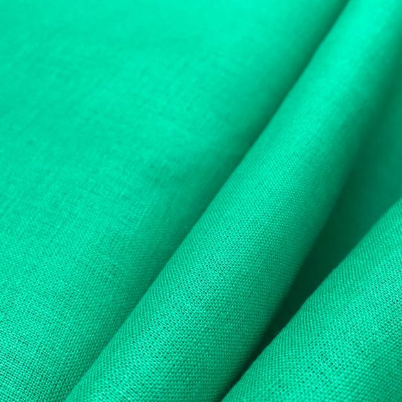 Tecido Linho Puro Liso Verde Jade • Conexão Tecidos