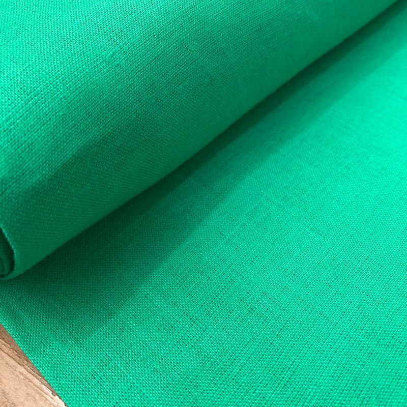 TECIDO LINHO PURO VERDE JADE • Conexão Tecidos