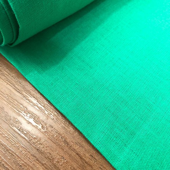 Tecido Linho Puro Liso Verde Jade • Conexão Tecidos