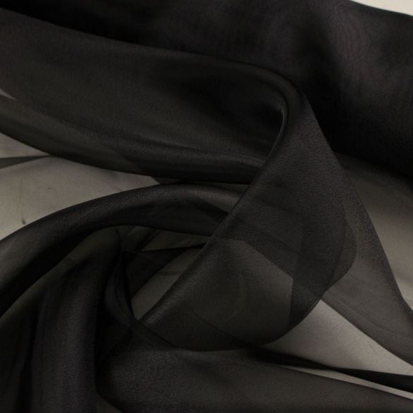 ORGANZA DE SEDA PURA PRETO • Conexão Tecidos