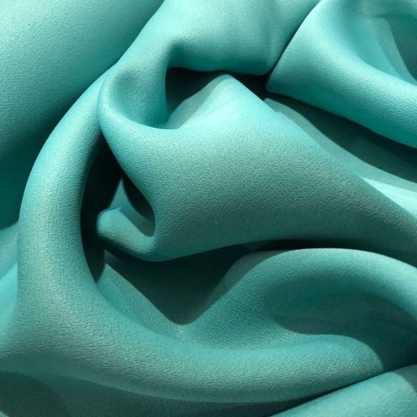 Tecido Crepe Patou Azul Tiffany • Conexão Tecidos