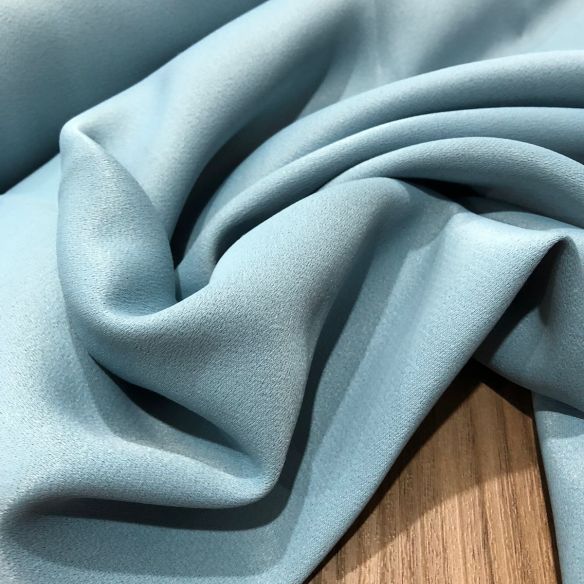 Tecido Crepe Patou Azul Ciano • Conexão Tecidos