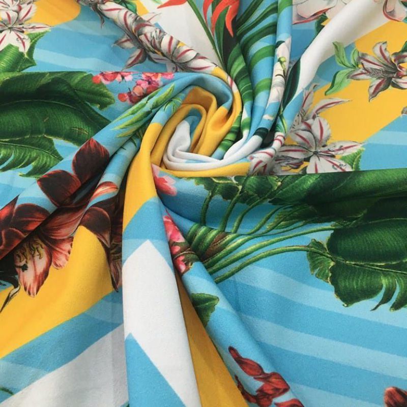 Tecido Malha Neoprene Jardim Tropical Caribe • Conexão Tecidos