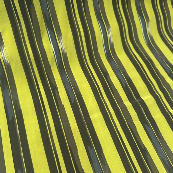 TECIDO CREPE DE CHINE LISTRADO YELLOW • Conexão Tecidos