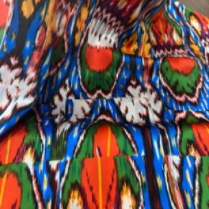 Tecido Cetim de Seda Estampado Abstratic • Conexão Tecidos 2