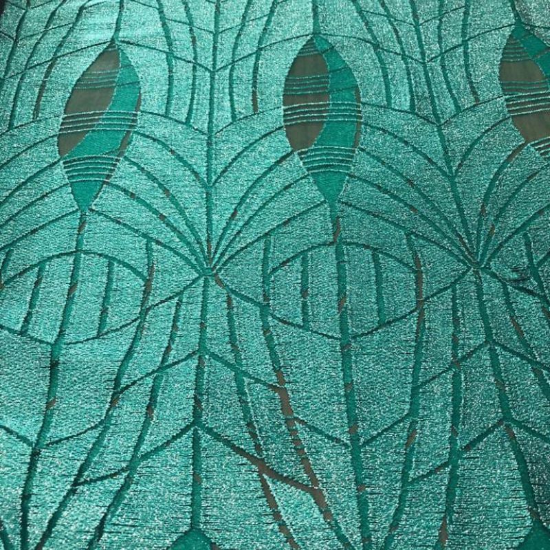 Tecido Tule Bordado Verde Arabesco • Conexão Tecidos