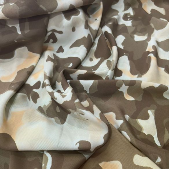 Tecido Cetim de Seda Estampado Army • Conexão Tecidos