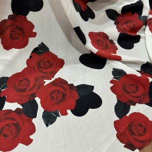 Tecido Crepe de Chine Estampado Vintage • Conexão Tecidos