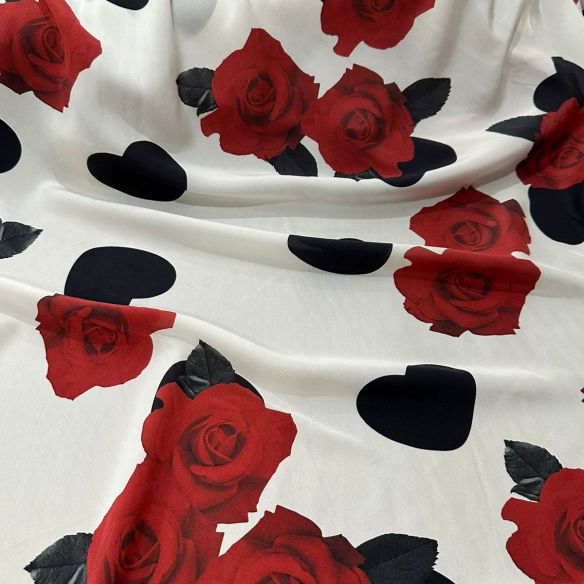 Tecido Crepe de Chine Estampado Vintage • Conexão Tecidos