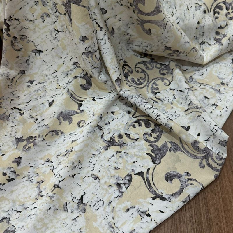 Tecido Crepe de Chine Estampado Vintage Legacy • Conexão Tecidos