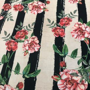 Tecido Malha Neoprene Floral Listrado Verona • Conexão Tecidos 2
