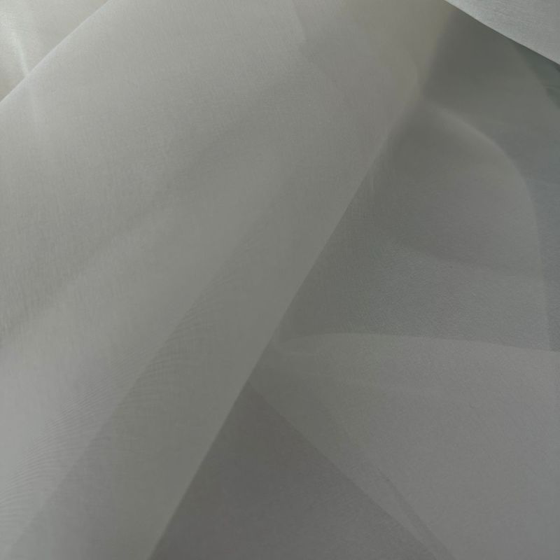 Tecido Organza de Seda Pura Off White • Conexão Tecidos