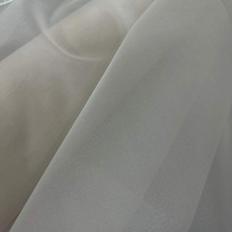Tecido Organza de Seda Pura Off White • Conexão Tecidos