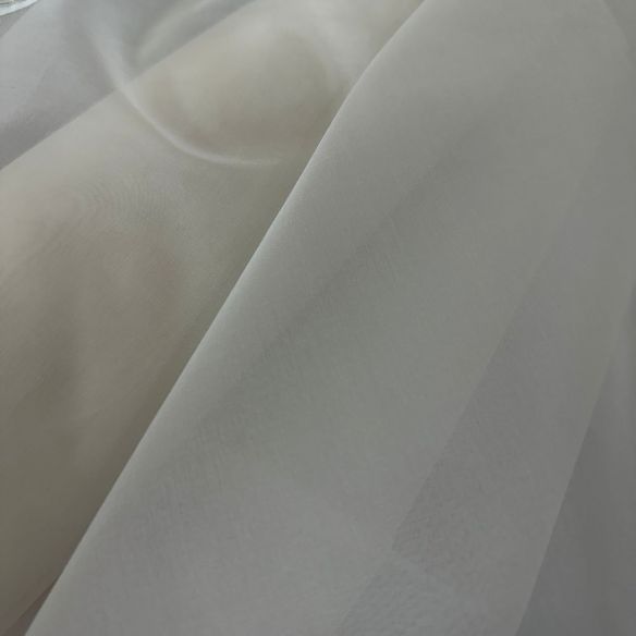 Tecido Organzade Seda Pura Off White • Conexão Tecidos