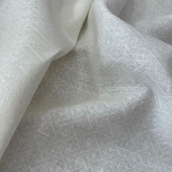 TECIDO JACQUARD DE LINHO PURO RUSSO OFF • Conexão Tecidos