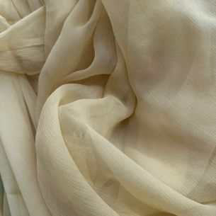 CHIFFON DE SEDA AMARELO MANTEIGA • Conexão Tecidos