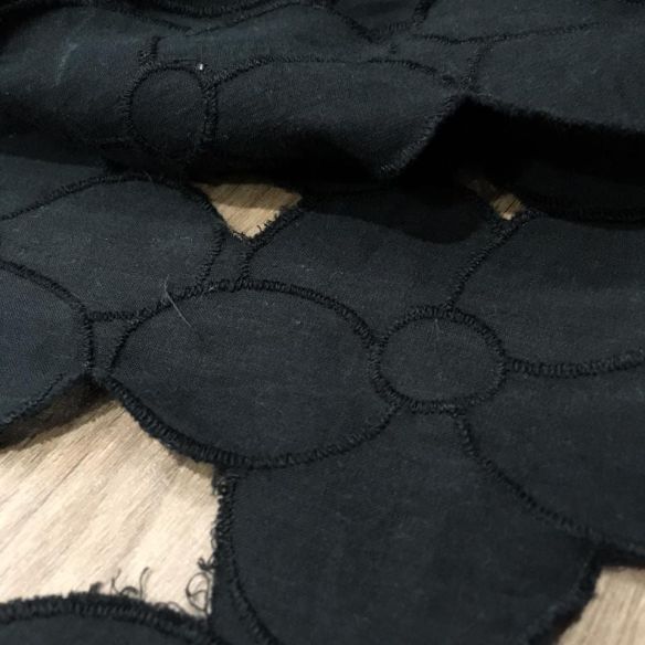 Tecido Lese De Algodão Bordada Preta • Conexão Tecidos