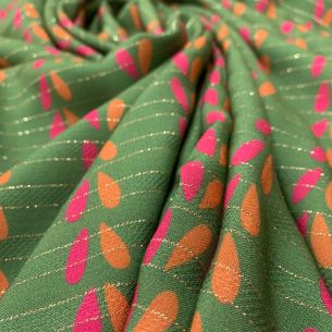 Tecido Viscose Estampada Foil Verde • Conexão Tecidos 2