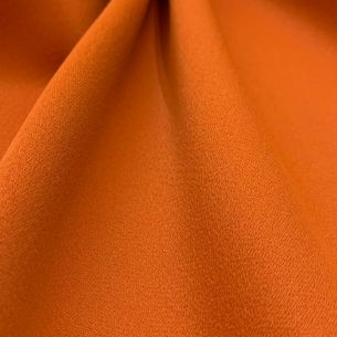 Tecido Crepe Patou Laranja Queimado • Conexão Tecidos