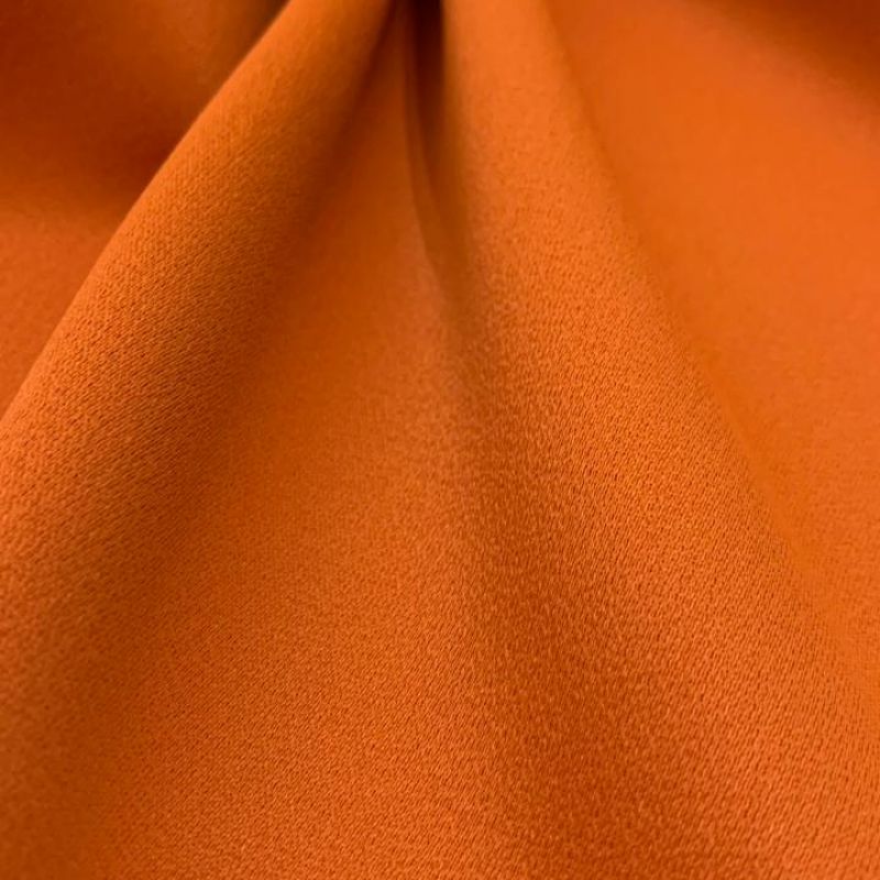 Tecido Crepe Patou Laranja Queimado • Conexão Tecidos
