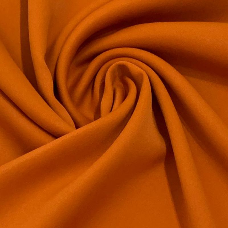 Tecido Crepe Patou Laranja Queimado • Conexão Tecidos