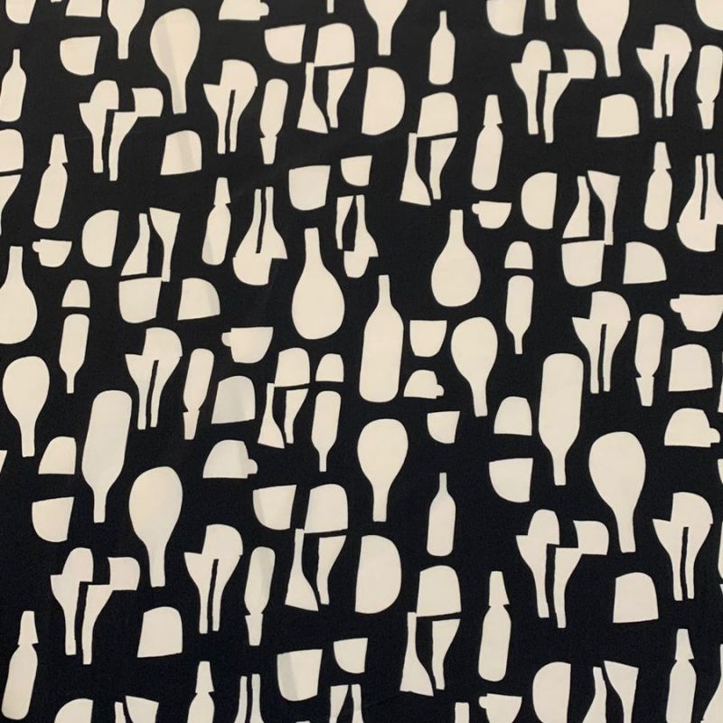 TECIDO CREPE DE CHINE BLACK AND WHITHE • Conexão Tecidos