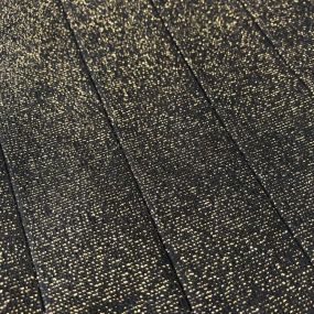 Tecido Malha Bandagem Preta Lurex Dourado • Conexão Tecidos