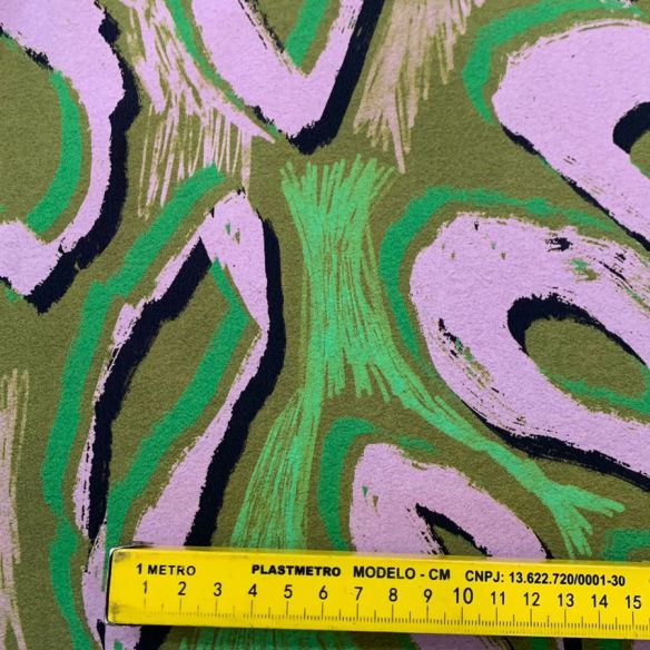 Tecido Crepe de Chine Estampado Tempest • Conexão Tecidos