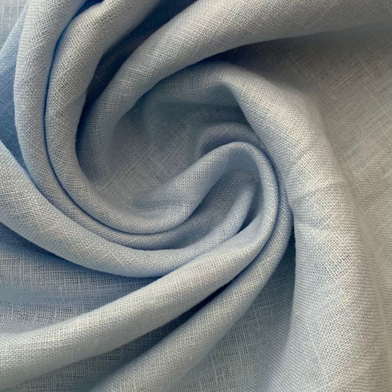 TECIDO LINHO PURO AZUL BEBÊ • Conexão Tecidos