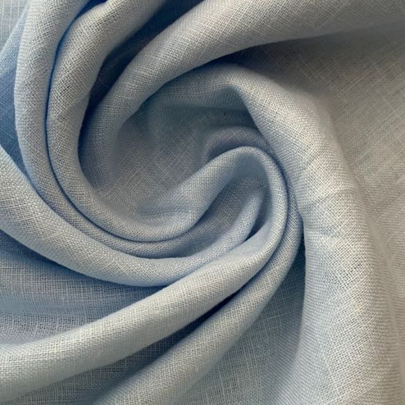 TECIDO LINHO PURO AZUL BEBÊ • Conexão Tecidos