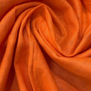 TECIDO LINHO PURO LARANJA • Conexão Tecidos