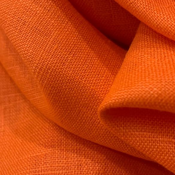 Tecido Linho Puro Liso Laranja • Conexão Tecidos