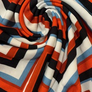 Tecido Viscose Estampada Chevron Red • Conexão Tecidos 2