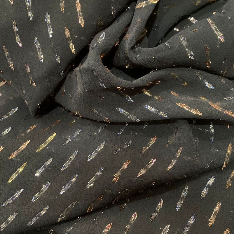 Tecido Georgete De Viscose Com Foil • Conexão Tecidos