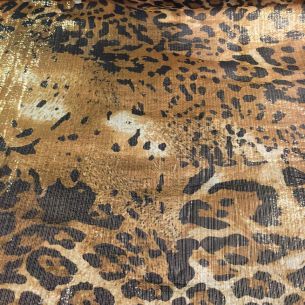 Tecido Musselina De Seda Estampado Leopardo Safári • Conexão Tecidos 2