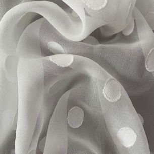 Tecido Musselina De Seda Poá Off White • Conexão Tecidos