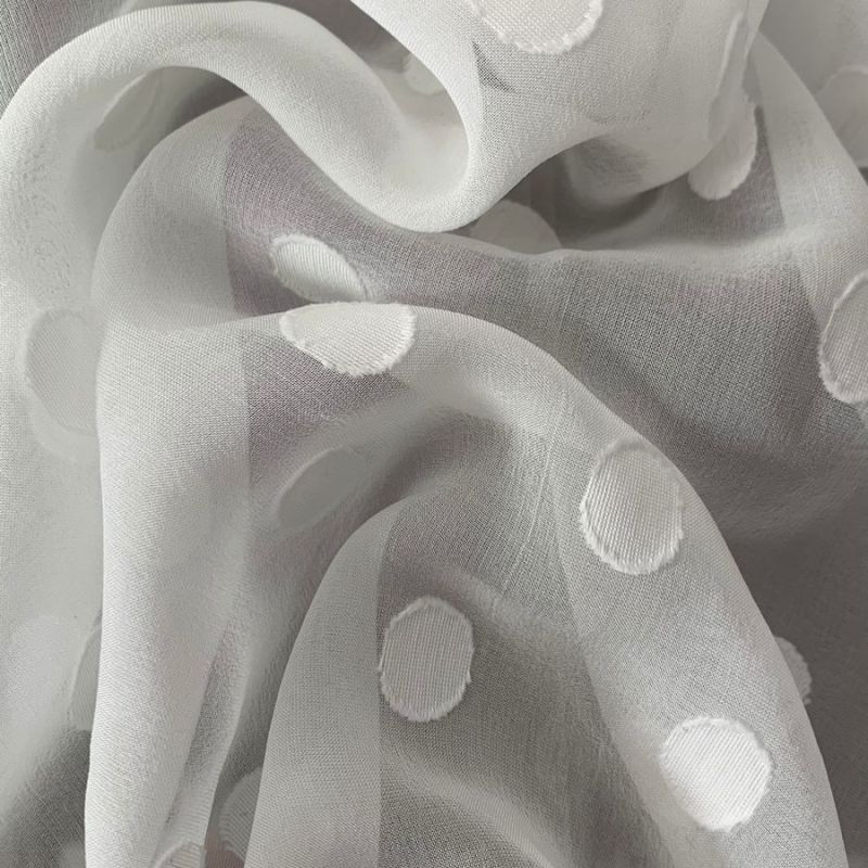 Tecido Musseline De Seda Poá Off White • Conexão Tecidos