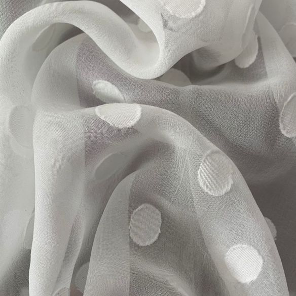 Tecido Musseline De Seda Poá Off White • Conexão Tecidos