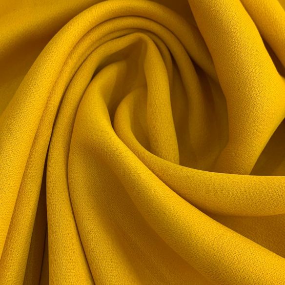 Tecido Crepe Patou Amarelo Ouro • Conexão Tecidos