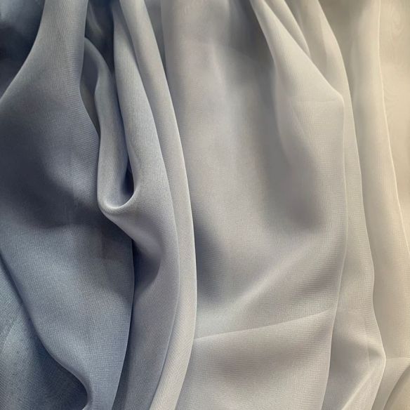 Tecido Musseline Toque De Seda Degradê Azul • Conexão Tecidos