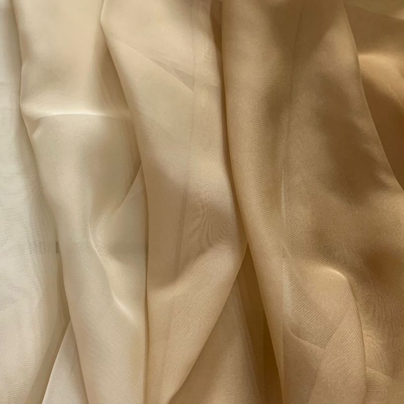 Tecido Musseline Toque De Seda Degradê Beige • Conexão Tecidos