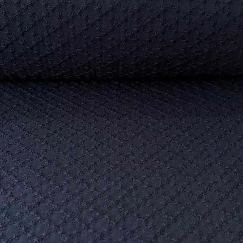 Tecido Lese De Algodão Flocking Azul Marinho • Conexão Tecidos