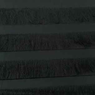 Tecido Musselina Franjas Preta • Conexão Tecidos