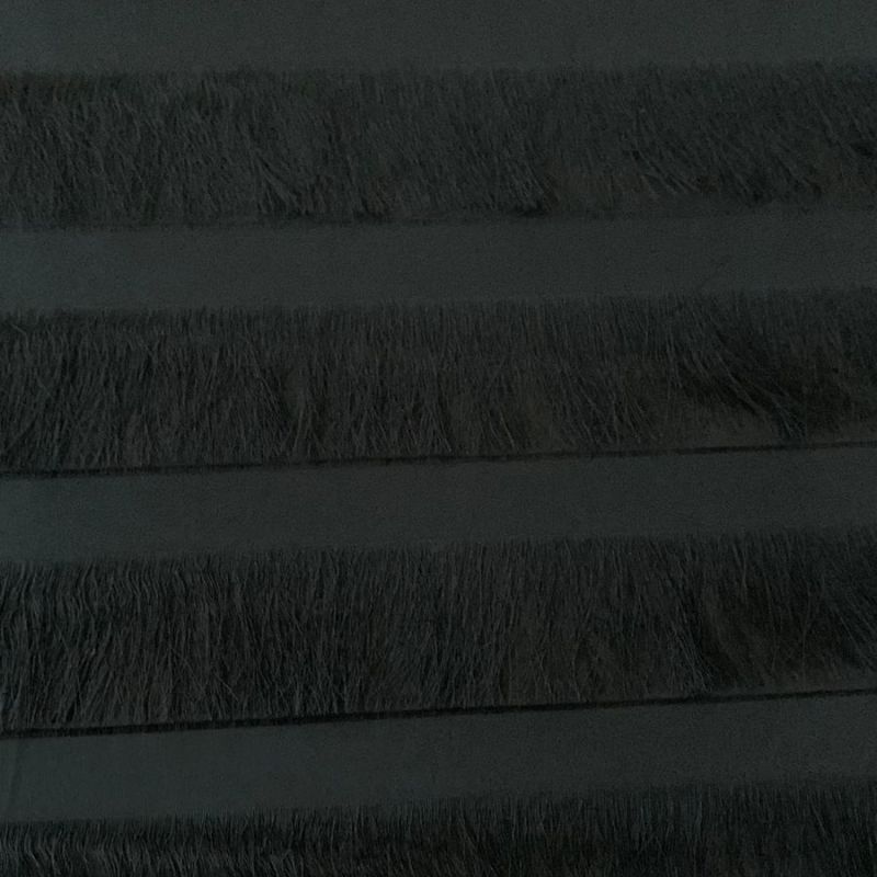 Tecido Musseline Franjas Preta • Conexão Tecidos